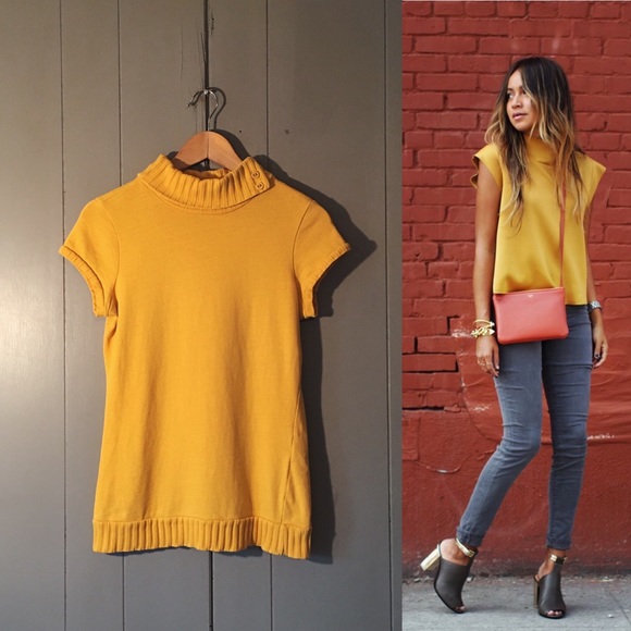 Yellow short sleeve turtleneck Clearance